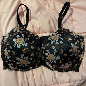 Victoria's Secret Black Floral Push-up Bra 36DDD